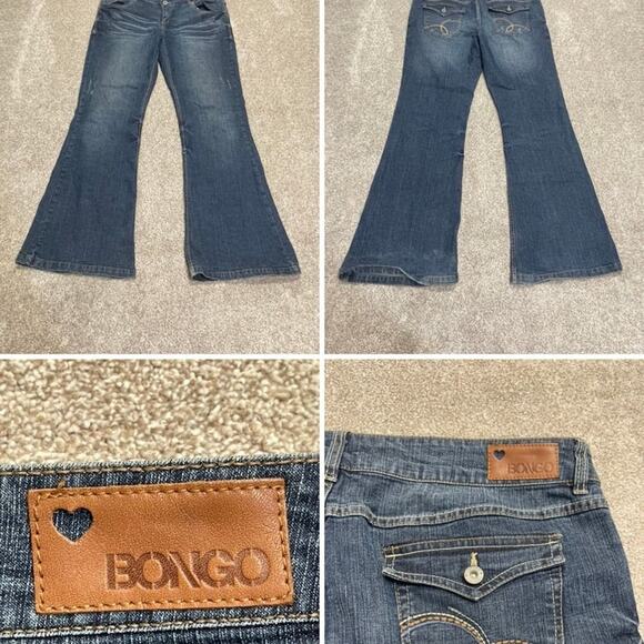 y2k vtg grunge festival boho streetwear Bongo Flare jeans sz 15 cowgirl rodeo - Picture 1 of 12